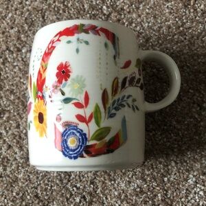 Anthro Starla M. Halfmann initial “C” floral coffee mug